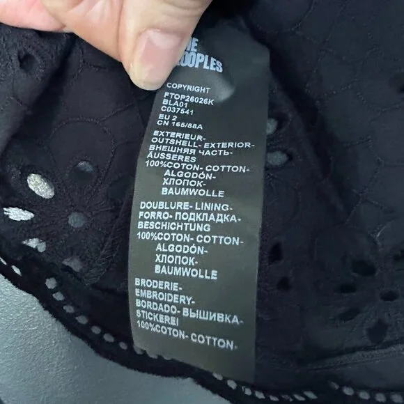 NWT | The Kooples | Black Eyelet Embroidered Tank Top - Picture 7 of 8